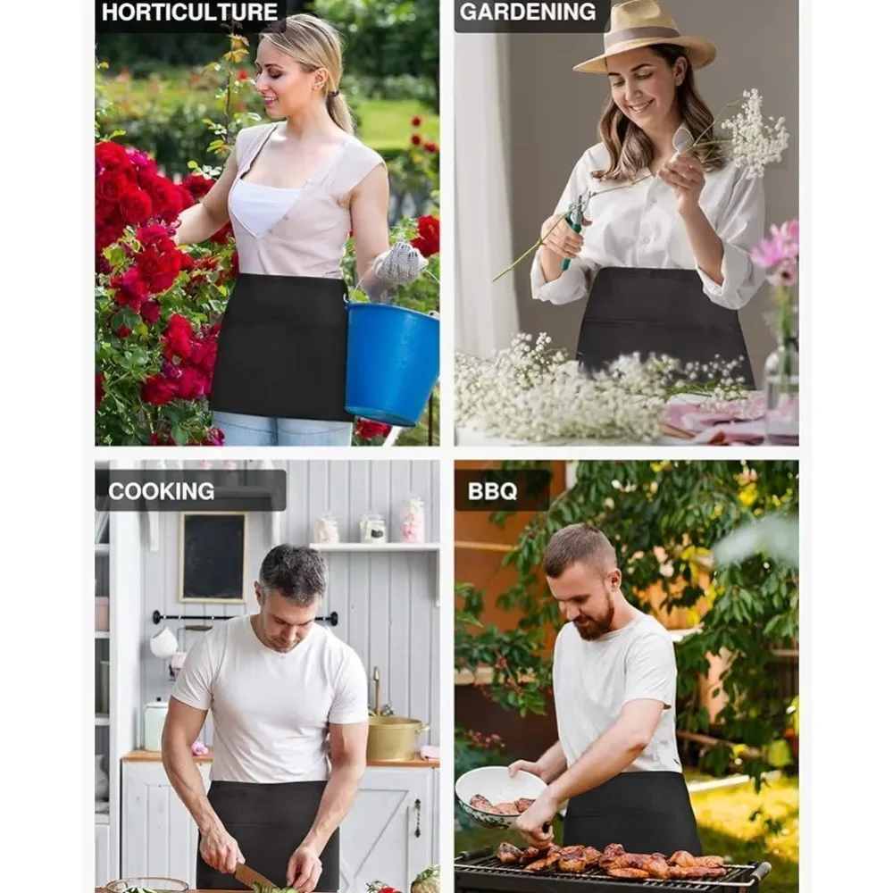Black Kitchen Apron set of three.